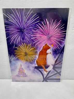Disney artist postcard "Aristocats In Love" by artist Martin Hsu 5x7”